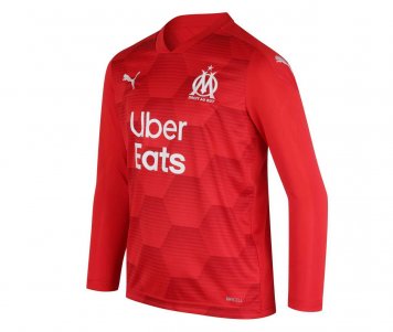 2020/21 Olympique Marseille Goalkeeper Red LS Mens Soccer Jersey Replica