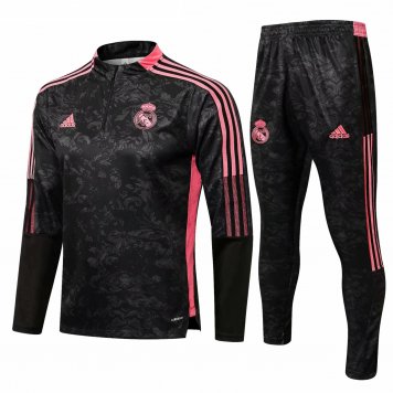 Real Madrid Soccer Training Suit Black - Pink Mens 2021/22