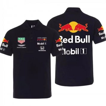 Red Bull Aston Martin Racing F1 Team Polo Jersey Black Mens 2021