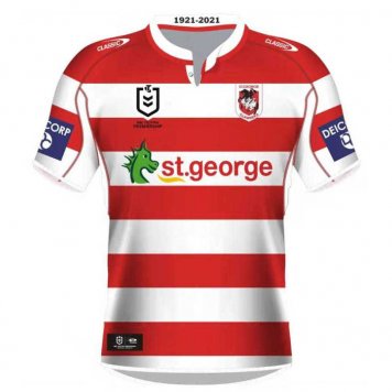1921-2021 Saint George Classic Dragons Retro Heritage Rugby Soccer Jersey Replica Mens