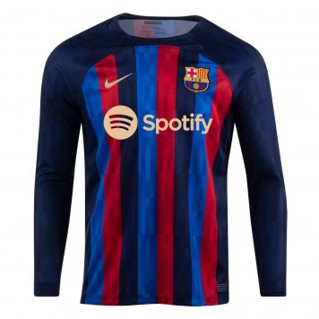 Barcelona Soccer Jersey Replica Home Mens 2022/23 (Long Sleeve)