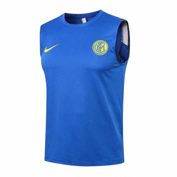 2021/22 Inter Milan Blue Soccer Singlet Jersey Mens