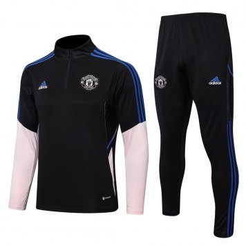 Manchester United Soccer Training Suit Replica Black - Pink 2022/23 Mens