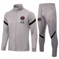 2021/22 PSG Light Grey Soccer Training Suit (Jacket + Pants) Mens