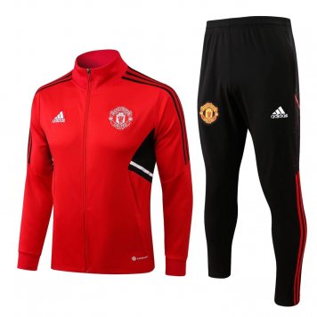 Manchester United Soccer Training Suit Jacket + Pants Red 2022/23 Mens