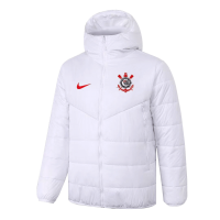 Corinthians Cotton Winter Soccer Jacket White 2023 Mens