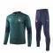 2019/20 Italy Half Zip Green Mens Soccer Training Suit(Jacket + Pants)