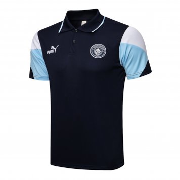 Manchester City Soccer Polo Jersey Replica Navy Mens 2021/22