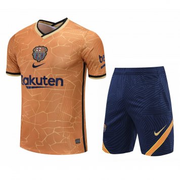 2021/22 Barcelona Gold Mens Short Soccer Training Jersey + Short [20210614092]