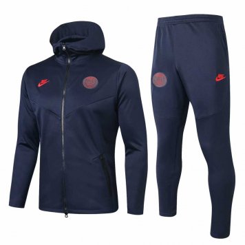 2019/20 PSG Hoodie Black Mens Soccer Training Suit(Jacket + Pants)