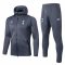 2019/20 Tottenham Hotspur Hoodie Grey Mens Soccer Training Suit(Jacket + Pants)