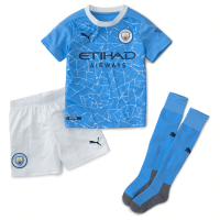 2020/21 Manchester City Home Kids Soccer Kit(Jersey+Shorts+Socks)
