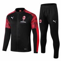 2019/20 AC Milan Black Mens Soccer Training Suit(Jacket + Pants)