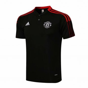 Manchester United Soccer Polo Jerseys Black Mens 2021/22