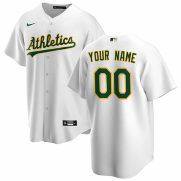 Oakland Athletics 2020 Home White Replica Custom Jersey Mens