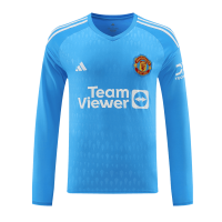 Manchester United Soccer Jersey Replica Goalkeeper Blue 2023/24 Mens (Long Sleeve)
