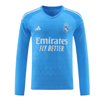 Real Madrid Soccer Jersey Replica Goalkeeper Blue 2023/24 Mens (Long Sleeve)
