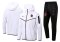 France Soccer Training Suit Jacket + Pants Hoodie White Mens 2022
