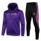 2021/22 PSG x Jordan Hoodie Purple Soccer Training Suit (SweatJersey + Pants) Mens