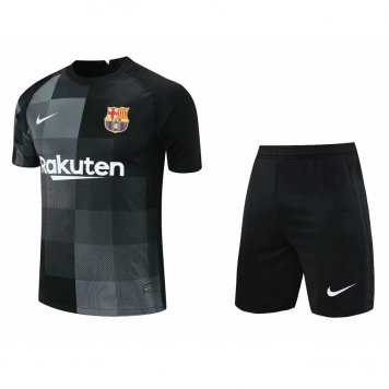 Barcelona Soccer Jerseys + Short Black Mens 2021/22