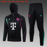Bayern Munich Soccer Sweatshirt + Pants Replica Black 2023/24 Youth (Hoodie)