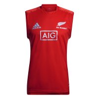 New Zealand All Blacks Rugby Training Singlet Jersey Primeblue Performance Red Mens 2021