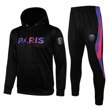 2021/22 PSG x JORDAN Hoodie Black Soccer Training Suit (SweatJersey + Pants) Mens