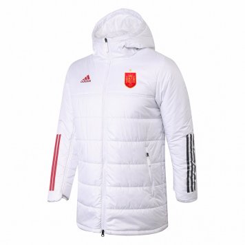 Spain Cotton Winter Soccer Jacket White 2022 Mens