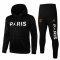 2021/22 PSG x Jordan Hoodie Black III Soccer Training Suit(SweatJersey + Pants) Mens