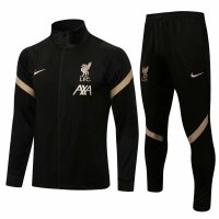 Liverpool Soccer Training Suit Jacket + Pants Black - Gold Mens 2021/22