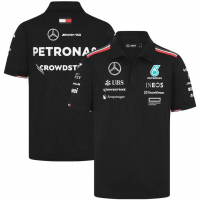Mercedes AMG Petronas F1 Team Polo Jersey Black 2024 Mens