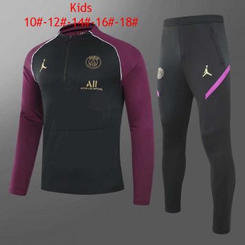 2020/21 PSG Black - Purple Kids Soccer Training Suit