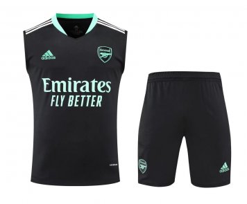 Arsenal Soccer Training Suit Singlet + Short Black Mens 2022/23