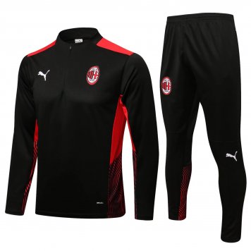 AC Milan Soccer Training Suit Black Mens 2021/22