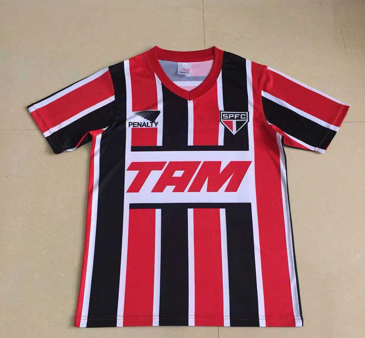 1993 Sao Paulo FC Retro Away Mens Soccer Jersey Replica 