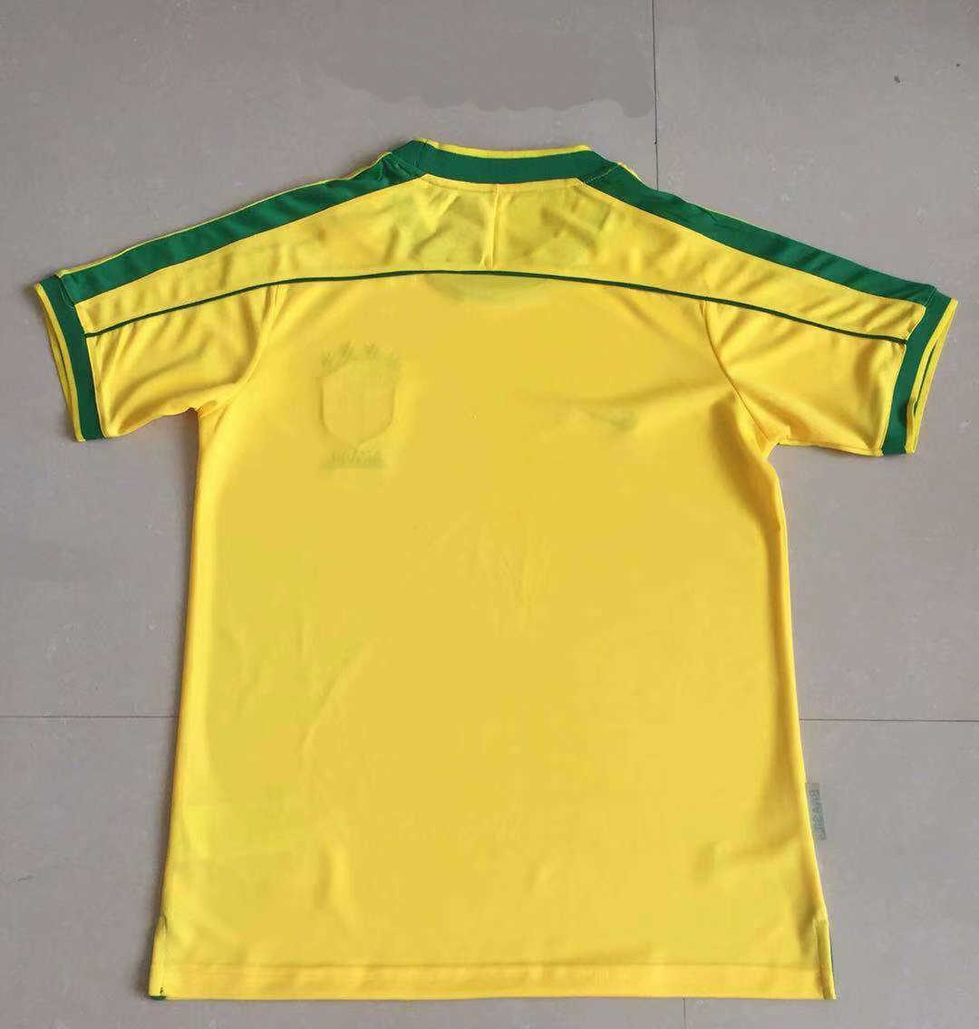 1998 Brazil Retro Home Mens Soccer Jersey Replica 