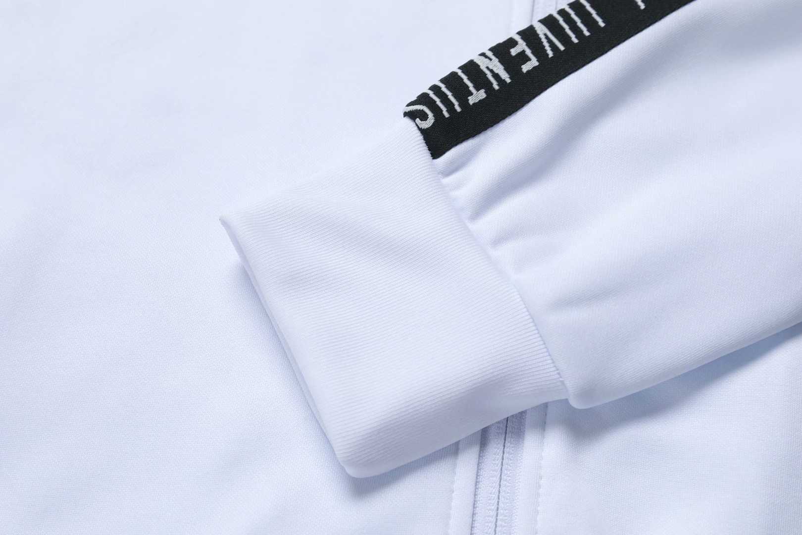 2019/20 Juventus Low Neck White Mens Soccer Training Suit(Jacket + Pants)