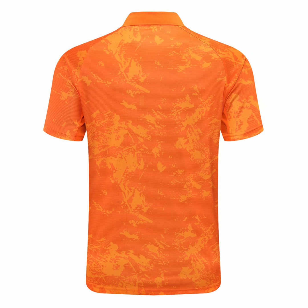 2020/21 Real Madrid UCL Orange Texture Mens Soccer Polo Jersey
