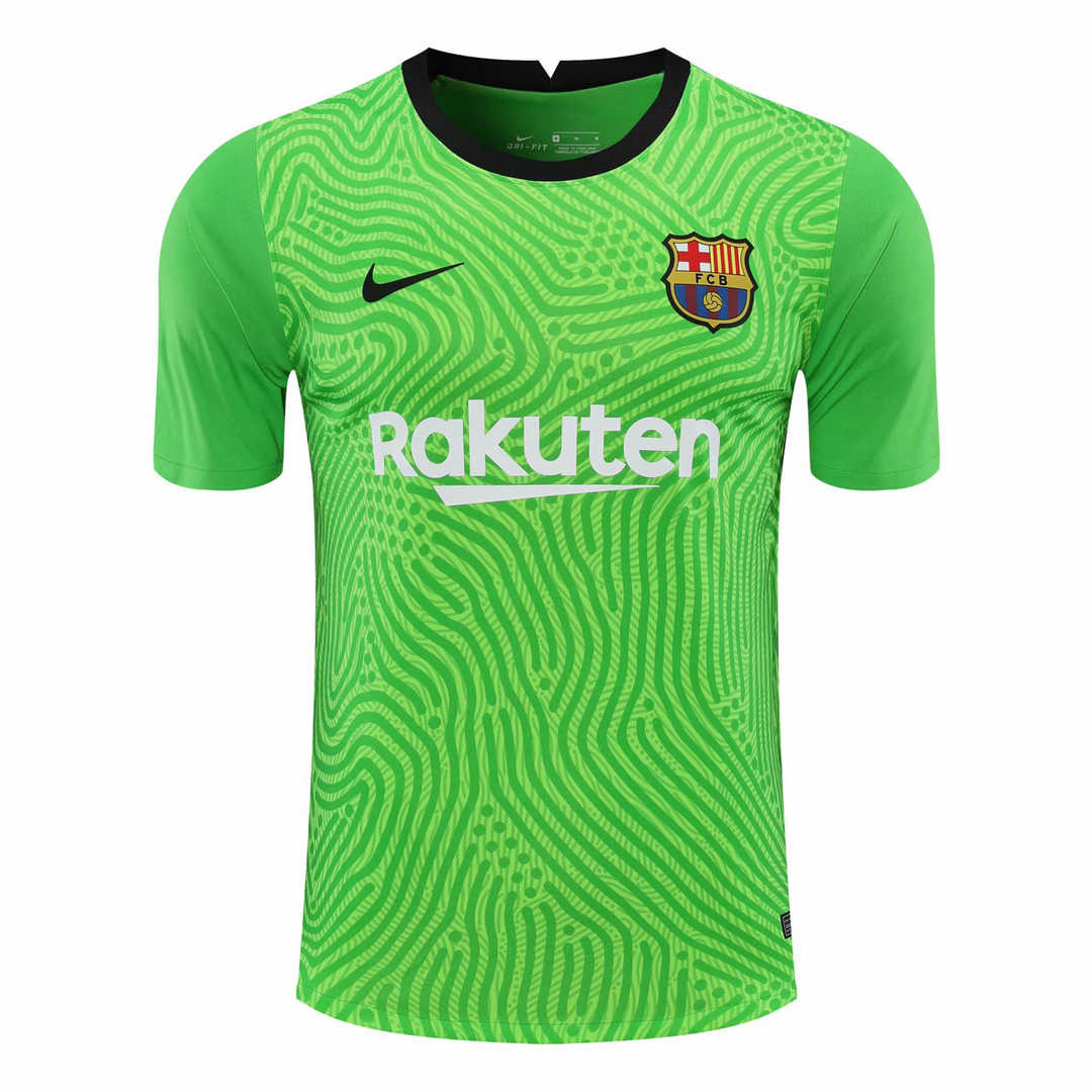 2020/21 Barcelona Goalkeeper Green Mens Soccer Jersey Replica  