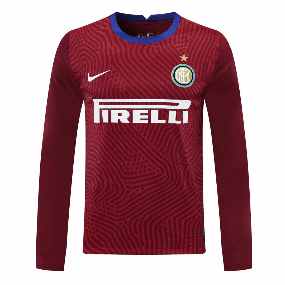 2020/21 Inter Milan Goalkeeper Red Long Sleeve Mens Soccer Jersey Replica  