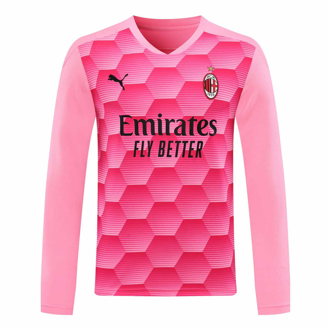 2020/21 AC Milan Goalkeeper Pink Long Sleeve Mens Soccer Jersey Replica  