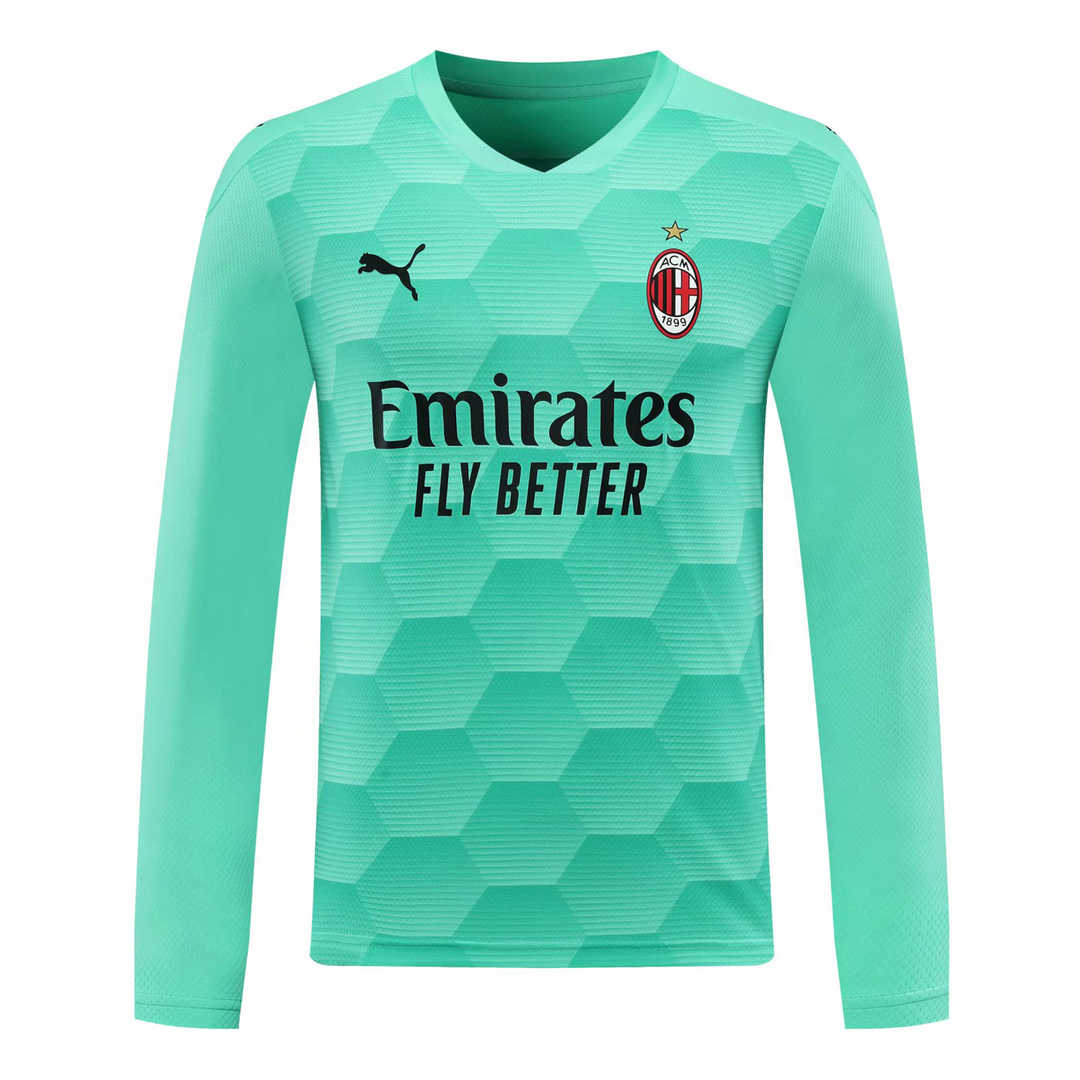 2020/21 AC Milan Goalkeeper Green Long Sleeve Mens Soccer Jersey Replica  