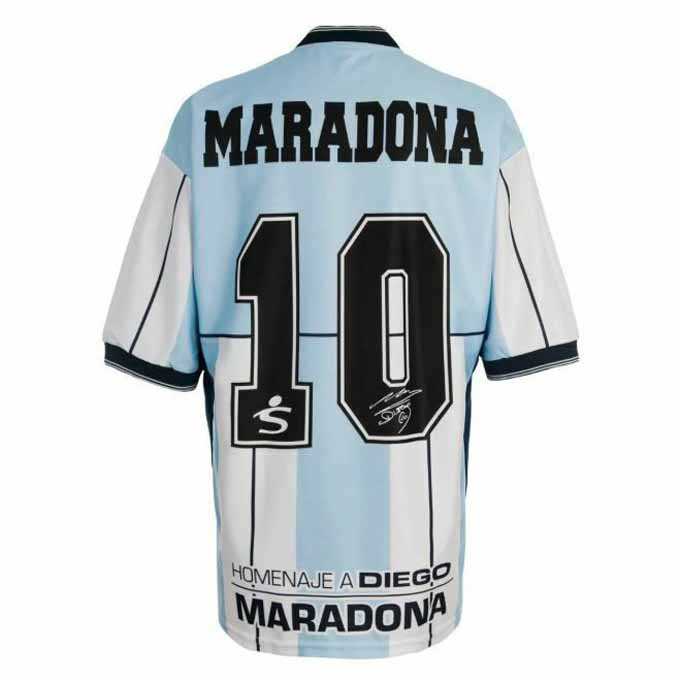2001 Argentina Farewell Diego Maradona Testimonial Retro Mens Soccer Jersey Replica  