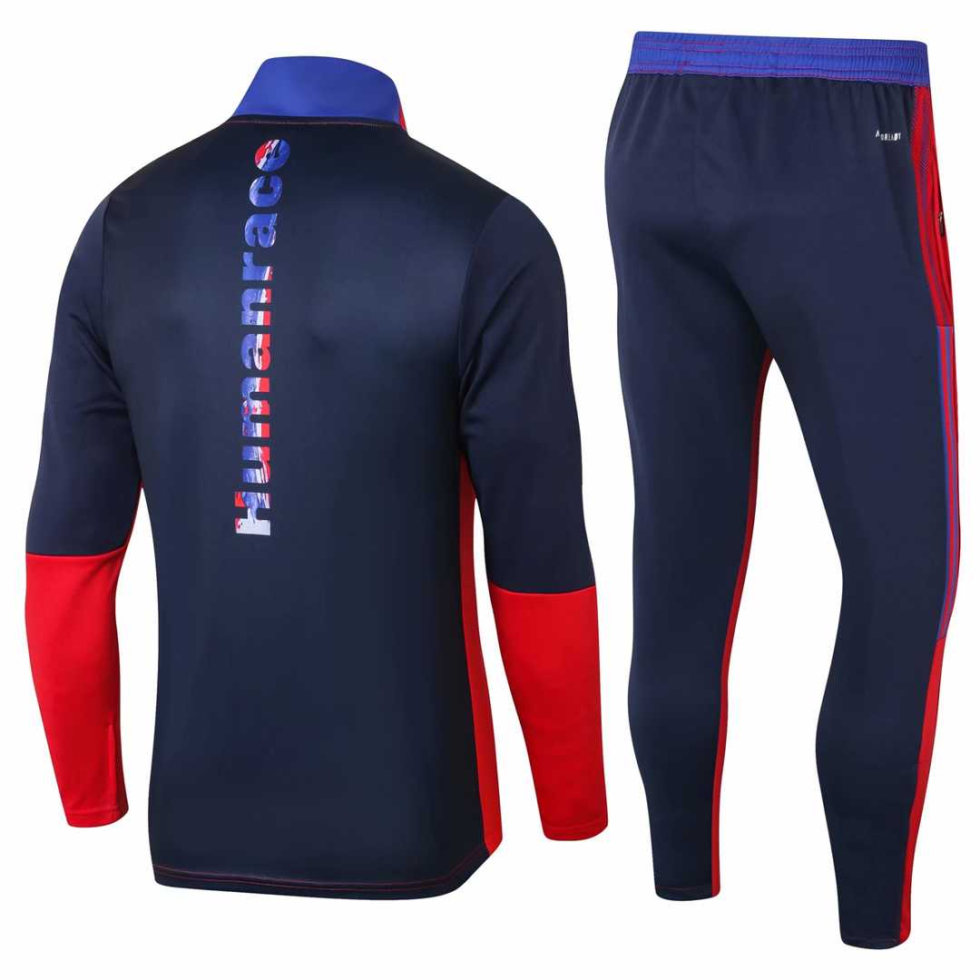 2020/21 Bayern Munich Human Race Red Mens Half Zip  Soccer Training Suit(Jacket + Pants)