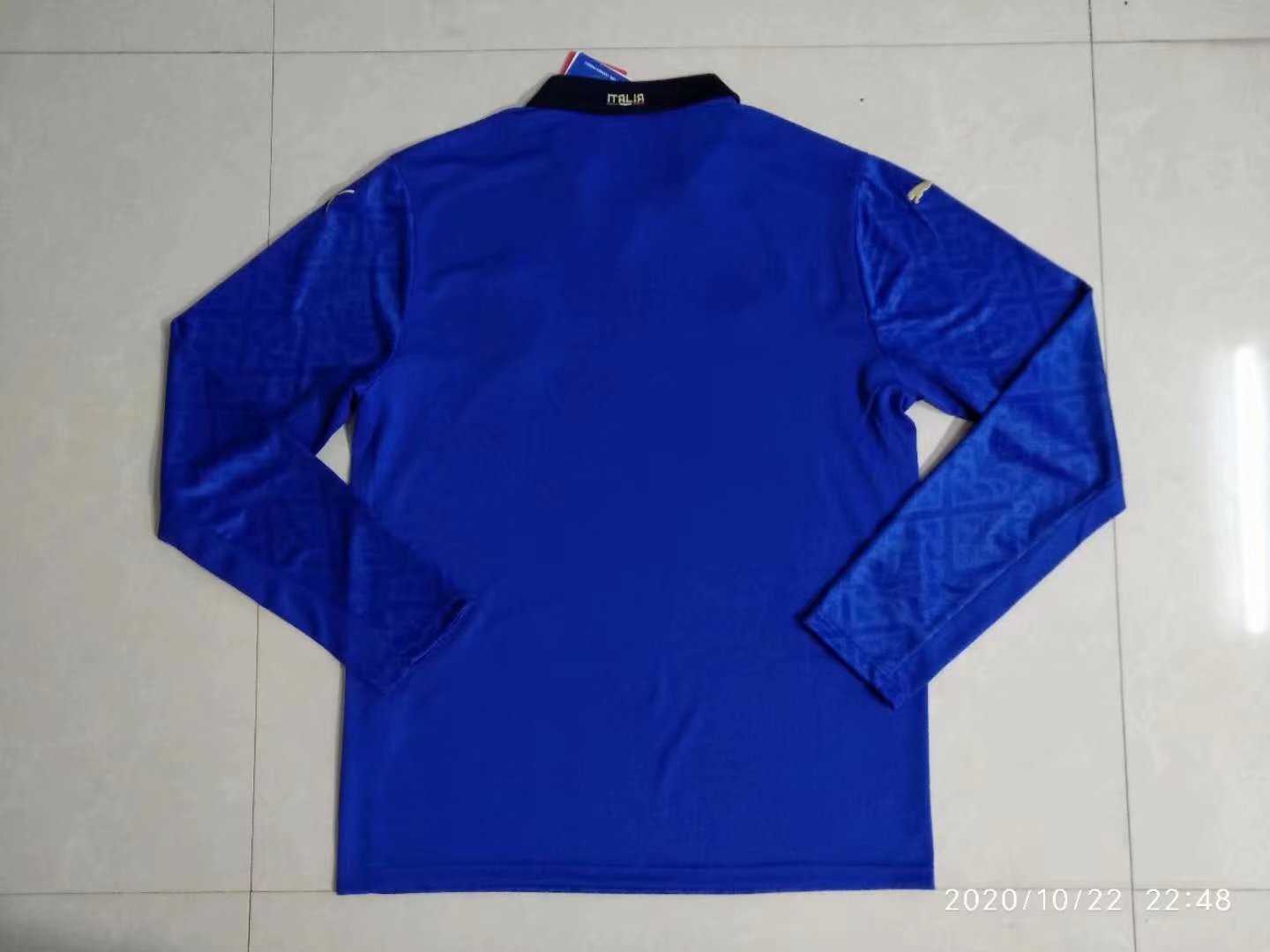 2020 Italy Home Mens LS Soccer Jersey Replica  