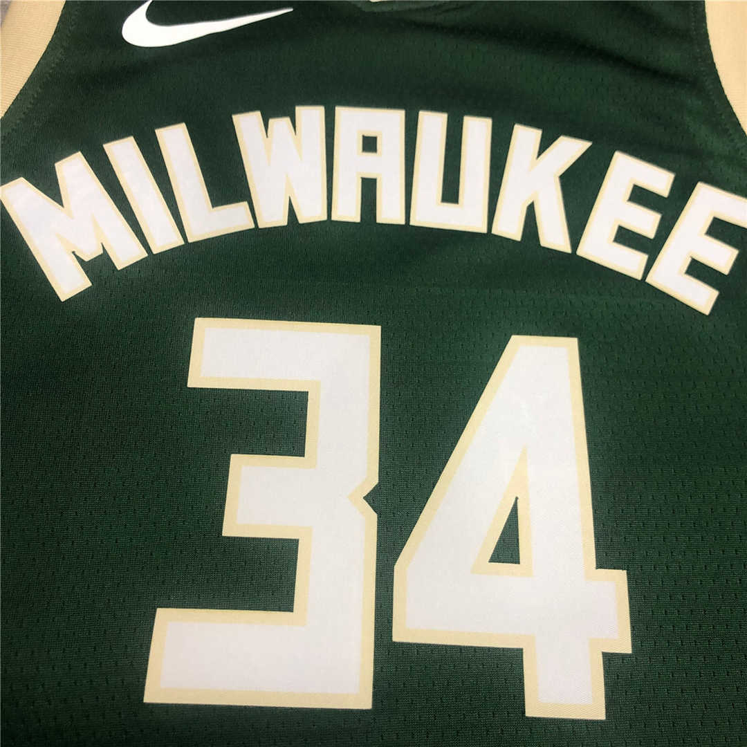 2020/21 Milwaukee Bucks Green Swingman Jersey Icon Edition
