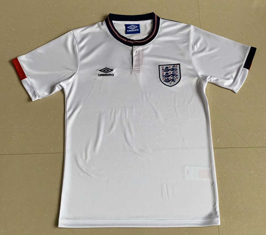 1989 England Retro Home Mens Soccer Jersey Replica 