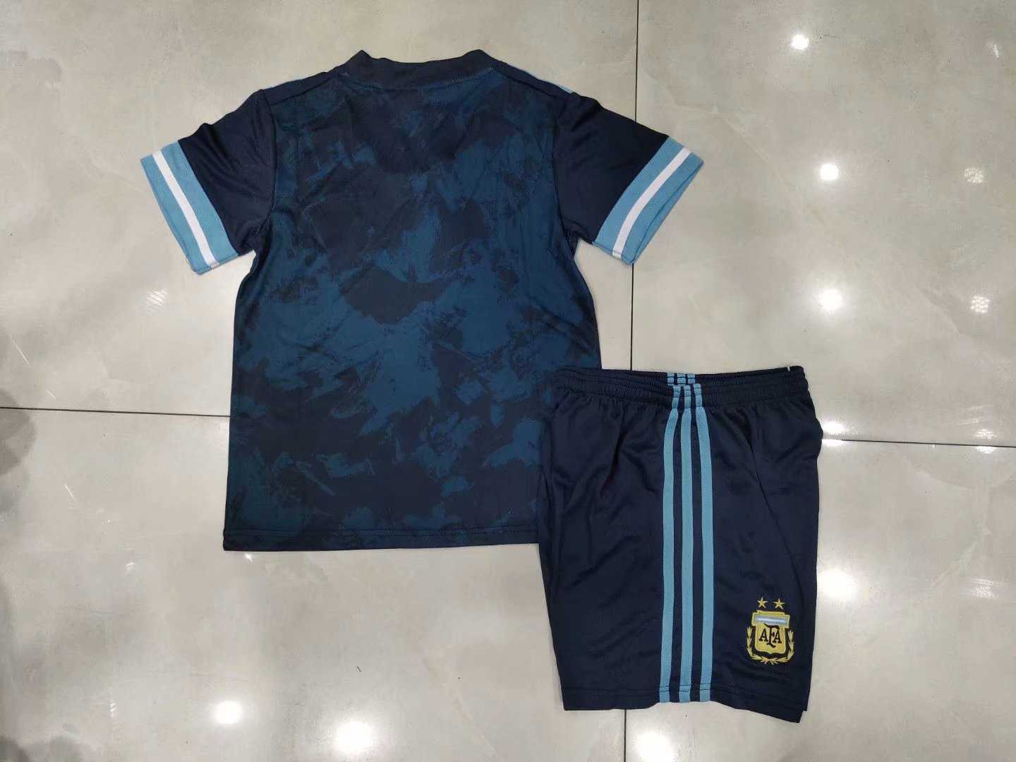 2020 Argentina Away Kids Soccer Kit(Jersey+Shorts)
