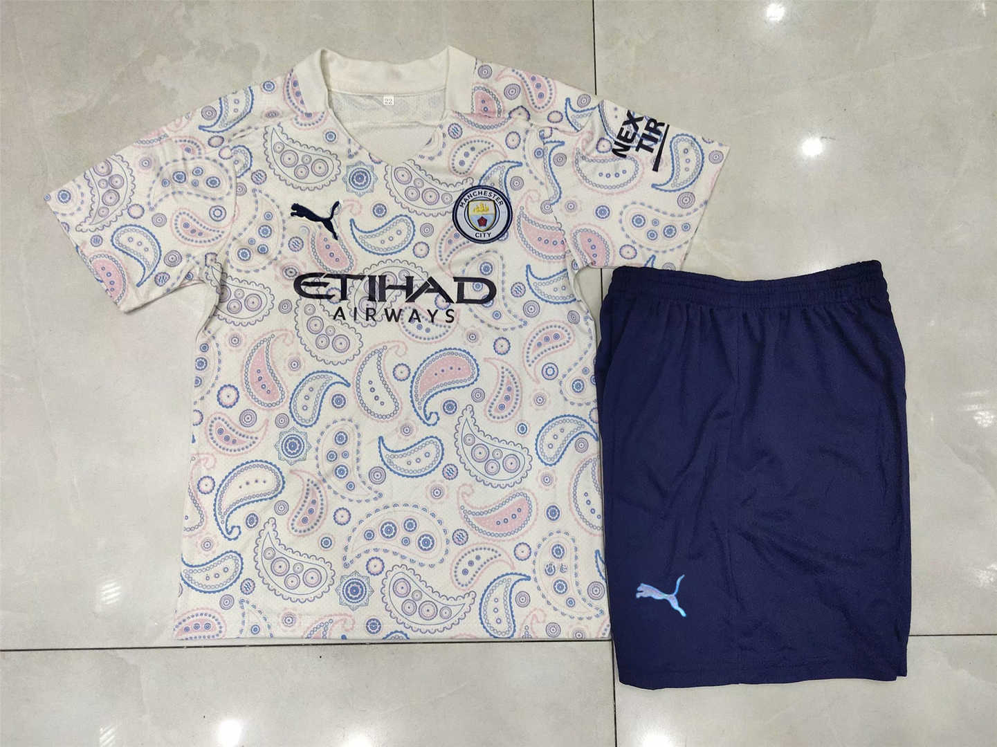 2020/21 Manchester City Third Kids Soccer Kit(Jersey+Shorts)