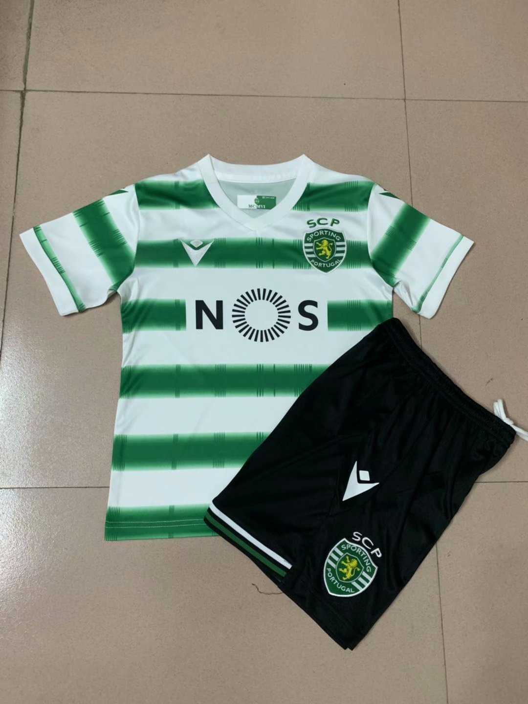 2020/21 Sporting Portugal Home Kids Soccer Kit(Jersey+Shorts)